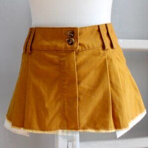Stylish Mustard Pleated Skirt